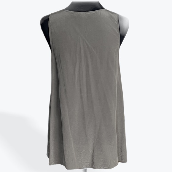 BCBGMAXAZRIA 'Mura' Sleeveless Silk Top w/ Fringe (Dusty Olive) Small $168 - Picture 3 of 6